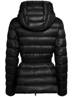 Crafted from recycled nylon léger . Adjustable hood. Zipper closure. Elastic waistband. Belted. Zipped pockets. Nylon léger lining. Down feather filling. Model is wearing a size0 Moncler Women, Down Feather, Flat Espadrilles, Swim Accessories, Shearling Jacket, Women's Coats, Ski Wear, Swimwear Tops, Cloth Bags