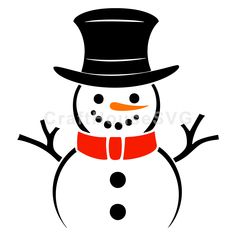 a snowman wearing a hat and scarf