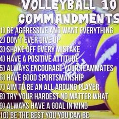 the volleyball 10 commandments are on display