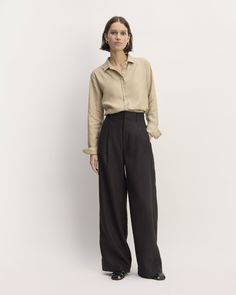 The Linen Way-High® Drape Pant Wide Leg Dress Pants Outfit, Way High Drape Pant, Linen Pants Suit, Office Attire Women, Linen Pants Outfit, Drape Pants, Wide Leg Dress Pants, Linen Shirt Dress, Wide Leg Linen Pants