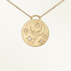 Temple of the Sun Cosmo Necklace, hand-crafted in Byron Bay in ethical gold and responsibly sourced diamonds. Shop fine jewellery and coin necklaces. Cleansing Stones, Necklace White, Lovely Jewellery, Coin Necklace, Byron Bay, Fine Jewellery, White Diamonds, White Diamond, Constellations