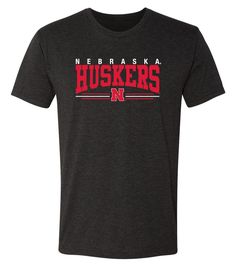 Nebraska Huskers Premium Tri-Blend Tee Shirt - Nebraska Huskers Stripe N Pre-shrunk Tri-blend T-shirt For College, Sporty Tri-blend Pre-shrunk T-shirt, Team Spirit Tri-blend T-shirt With Screen Print, Sport Tshirt Designs Ideas, Basketball Shirt Designs, Team Shirt Designs, Team Spirit Shirts, Basketball Uniforms Design, School Shirt Designs