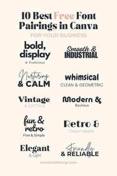 the 10 best free font pairings in canva for your business and industrial design