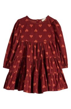 Corduroy adds classic cool-weather style to this adorable tiered dress in a silhouette perfect for layered looks. Unlined 100% cotton Machine wash, tumble dry Imported Big Girl Dresses, Red Ochre, Corduroy Dress, Sewing Project, Tiered Dress, Layered Look, Nordstrom Dresses, Girls Dresses, Size 4