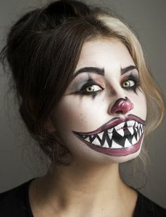 sich als erschreckender clown schminken Nem Halloween Makeup, Halloween Zombie Makeup, Unique Halloween Makeup, Halloween Makeup Look, Halloween Make-up Looks, Pumpkin Halloween Costume