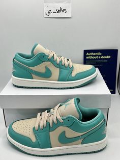 Air Jordan 1 Low  Tropical Teal Sandy Beige Size 7.5  Style # DC0774-131  NEW WITH BOX Pics of shoes and box in images 100% Authentic Jordan 1 Low Tropical Teal, Air Jordan 1 Low, Jordan 1 Low, Air Jordan 1 Mid, Jordan 1 Mid, Nike Dunk Low, Air Jordan 1, Nike Dunks, Jordan 1