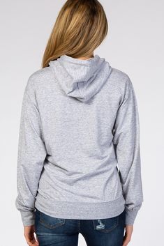 Details A heathered maternity long sleeve sweatshirt with drawstring hood and kangaroo pocket. Banded hemline and sleeves. Content + Care 60% Cotton 37% Polyester 3% Spandex Machine Wash Cold, Gentle Cycle, With Like Colors, Non-Chlorine Bleach, If Needed, Tumble Dry Low Import Size + Fit Length: 27" Sleeve Length: 22.5" Measured From: Small Product Code: 64597 Model Stats: Height: 5'8" Bust: 32" Hips: 31" Wearing Size: Small Pink Blush Maternity, Long Sleeve Sweatshirt, Maternity Clothes, Long Sleeve Sweatshirts, Kangaroo Pocket, Blush Pink, Kangaroo, Heather Grey, Sleeve Length