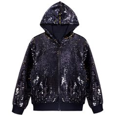 The shiny sequins design of the zipper jackets with hood is classic and eye-catching. You can match the long sleeves sparkle jackets with shiny joggers, plain tee shirts and sunglasses for parties, disco or night out. The shiny jackets are also a good gift for your father, friends, and husband. Hooded Outerwear For Fall Costume Party, Hooded Fall Party Outerwear, Men Fashion Clothes, Jacket Men Fashion, Streetwear Luxury, Plain Tee Shirts, Disco Dancing, Pants Ripped, Sequin Hoodie