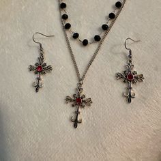 Alex Core, Vampire Necklace, Vampire Jewelry, Goth Necklace, Feminine Jewelry, Gothic Cross, Gothic Vampire