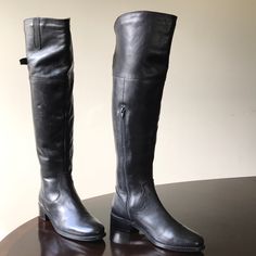 - Designer = Catherine Malandrino -Size = 8m(38). Trunk 74 - Msrp = $399 -Catherine Malandrino Rich Genuine Black Leather. - Over The Knee Riding Boots. - Women’s Size 8m (38) Boots. - Fabric Interior Fabric And Rubberized Outsole. - 1.5” Inches Block Heel. - Height Measured Vertically From Tip Of Top Of Boots To Bottom Tip Of Block Heel To Give An Estimate Of Height Length = 53.5cm. - Circumference Measured At Topmost Part Of Boots All Around=44cm Enuine And Authentic Or Your Money Back. Trunk Leather Knee-high Riding Boots, Fitted, Fitted Leather Knee-high Riding Boots, Fitted Leather Knee-high Boots For Riding, Catherine Malandrino, Interior Fabric, Boots Women, Over The Knee Boots, Over The Knee, Riding Boots