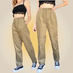 These vintage corduroy trousers are a total dream! They are very comfortable. The waist sits above the belly button while the bottom leg hem falls just past the ankle. There are five belt loops around the waist as well as some pleading. The front has two deep pockets while the back has one that has a button. For closure, there is a well working zipper and a brown button to match. These trousers are in great condition as there are no stains, rips, or discolourations of any kind .  100% Cotton (pr High Rise Trousers, Vintage Corduroy, Corduroy Trousers, Brown Corduroy, A Well, Vintage Brown, Belly Button, Gender Neutral, High Rise