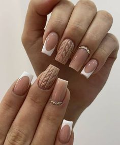 French Manicure Acrylic Nails, Fall Acrylic Nails, Short Acrylic Nails Designs, Square Acrylic Nails, Fire Nails, Pretty Acrylic Nails, Fancy Nails, Chic Nails, Short Acrylic Nails