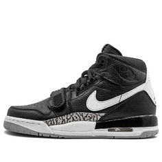 (GS) Air Jordan Legacy 312 'Black Cement' AT4040-001 (SNKR/Retro/High Top/Basketball) Black Air Jordan 4 High-top Breathable, Black Breathable High-top Air Jordan 4, Throwback Black High-top Custom Sneakers, Black Throwback Basketball Shoes With Boost Midsole, Throwback Black Basketball Shoes With Boost Midsole, Black Leather Jordan Shoes For Sports, Black Leather Jordan Shoes For Sports Events, Black Throwback High-top Custom Sneakers, Black High-top Sneakers With Round Toe