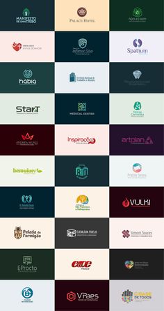 many different types of logos are shown in this image, and there is no image on the