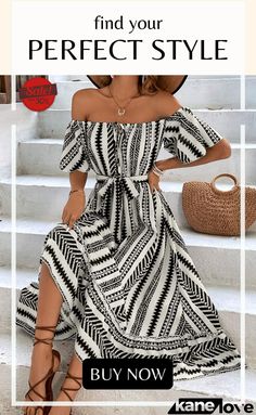 Printed Off-shoulder Tie Belt Midi Dress Elegant Off-shoulder Midi Dress For Beach, Summer Off-shoulder Dress, Elegant Off-shoulder Beach Dresses, Elegant Off-shoulder Summer Beach Dress, Elegant Off-shoulder Dress For Summer Beach, Elegant Off Shoulder Dress For Summer Beach, Elegant Off Shoulder Beach Dress For Summer, Chic Off-shoulder Dress For Beach Season, Black Off-shoulder Summer Dress