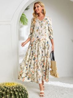 Floral Print Smock Dress Smocked Dresses, Nice Clothes, Spring Women, Fabric Floral, Smock Dress, Trendy Fashion Women, Sleeves Pattern, Women Dresses, Dress P