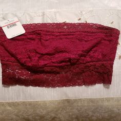 Brand New Red Lace Bralette Aka Bandeaus. So Gorgeous. Red Bandeau Tube Top With Built-in Bra, Red Strapless Tube Top With Built-in Bra, Lace Strapless Tube Top Bra Friendly, Lace Strapless Bra-friendly Tube Top, Lace Bra-friendly Strapless Tube Top, Bra Friendly Lace Strapless Tube Top, Red Strapless Stretch Crop Top, Bra-friendly Lace Bandeau Tube Top, Bra Friendly Lace Bandeau Tube Top