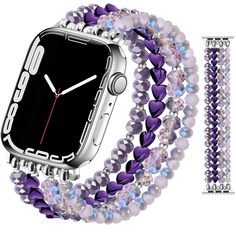 PRICES MAY VARY. 💎💎【Perfect Fit with 2 Sizes】 JR.DM beaded watch bands for apple watch for women have 2 reasonable size options, compatible with Apple Watch 9/8/7/SE/6/5/4/3/2/1. Available Size: S: Fit for 5.8"-6.3" wrist; M: Fit for 6.3"-6.9" wrist 💎💎【Unique Design for Any Outfits】JR.DM apple watch bracelet bands are made of high-quality natural stone, beaded pearls, and colorful crystals, slowly polished by experienced artificers, each band is unique. Not only suitable for everyday wear bu Apple Watch Bracelet Band, Band Ideas, Colorful Crystals, Beaded Watches, Apple Watch Bracelets, Buckles Fashion, Apple Watch Models, Apple Watch 38mm, Watch Bracelet