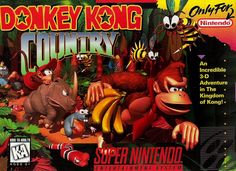 an advertisement for the game donkey kong country featuring cartoon characters and text that reads pooki it potters