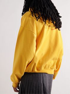 Balenciaga's hoodie is embroidered with the label's political-inspired logo on both sides. Cut for a comfortable fit from loopback cotton-jersey, it's soft and lightweight. Relaxed Fit Hoodie With Embroidered Logo For Streetwear, Spring Streetwear Sweater With Embroidered Logo, Spring Sweater With Embroidered Logo For Streetwear, Sporty Crew Hoodie For Spring, Oversized Streetwear Sweater With Embroidered Logo, Embroidered Logo Sweats For Fall Streetwear, Oversized Sweater With Embroidered Logo For Streetwear, Fall Streetwear Hoodie With Embroidered Logo, Fall Streetwear Sweats With Embroidered Logo