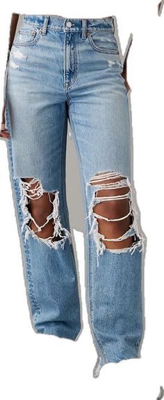 Distressed Relaxed Fit Pants For Fall, Relaxed Fit Distressed Pants For Fall, Baggy Ripped Pants For Fall, Oversized Straight Leg Bottoms For Spring, Ripped Wide Leg Bottoms For Fall, Oversized Spring Jeans, Oversized High-rise Jeans For Spring, Spring High Rise Oversized Jeans, Oversized High Rise Jeans For Spring