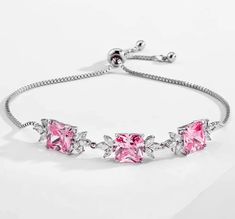 Wedding Jewelry - Pink Cubic Zirconia Bridal Bracelet Pink Stones, Bridal Event, Pink Bridal, Wedding Accessories Jewelry, Bridal Bracelet, Pink Stone, Bridal Boutique, Wedding Gown, Matching Earrings