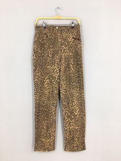 "Size 28x28 Vintage Style Works Leopard Print Pants Slim Fit Casual Pants Animal Printed Multicolor Zipper Tiger Loepard Streetwear Pants W28 Please contact me for any questions about this clothing before buying. SIZE MEASUREMENTS :- WAIST : 28\" inches HIPS : 38\" inches THIGH: 22\" inches LEG OPENING : 14\" inches RISE : 12\" inches INSEAM : 28\" inches OUTSEAM (TOTAL LENGTH) : 40\" inches WEIGHT : 0.53 kg Condition : Good Condition. No holes and no stains. Please pay close attention to measur High Waist Leopard Print Bottoms For Fall, High Waisted Leopard Print Bottoms For Fall, High Waist Leopard Print Fall Pants, High Waist Leopard Print Pants For Fall, Fall Straight Leg Leopard Print Pants, High Waist Leopard Print Bottoms With Pockets, Leopard Print Trousers For Fall, Fall Leopard Print Trousers, High-waisted Leopard Print Pants For Fall