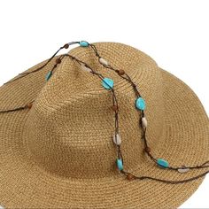 3 X $20 Hat Band Cowboy Boho Decor Hatband Western. Hat Belts Tassel Shell Adjustable Casual Straw Hat One Size, Adjustable Casual Straw Hat, Summer Beach Hat Bands, Adjustable Blue Hat Bands For Vacation, Bohemian Hats For Beach Season, One Size, Beach Cap Hat One Size, Bohemian Style Hats For Beach Season, Adjustable Summer Hats For Fashion, Western Style One-size Beach Hat