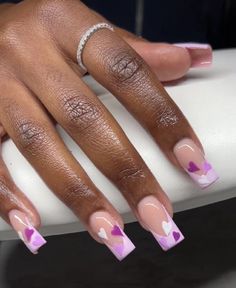 Khloe Nails, Natural Nail Designs Short, Nails Design For Black Women, Nice Nail Designs, Holiday Short Nails, Purple Nails Simple, Girl Nail Designs, Nails For Black Women, Birthday Extravaganza