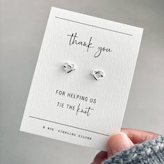 Handmade Silver Earrings For Bridesmaid Gift, Sterling Silver Dangle Bridal Earrings For Bridesmaid Gift, White Drop Earrings For Bridesmaid Gift, Thank You Gift Quotes, Bridesmaid Earrings Silver Studs, Sterling Silver Drop Earrings For Bridesmaid Gift, Heart Knot