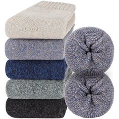 PRICES MAY VARY. 35% Wool, 29% Cotton, 36% Polyester Imported Machine Wash Very Warm: These wool socks are very warm, they would keep your feet warm in cold winter days. High Quality: These thick winter socks are made of 35% Wool, 29% Cotton, 36% Polyester. Our socks are not only soft and comfortable, but also sweat absorption, warmth and durable. Size: These vintage style thermal socks are suitable for women US Size 5-8. Best Gifts Ideas: These warm socks are very good choices for gifts for wom Wool Hiking Socks, Womens Wool Socks, Socks Gifts, Woolen Socks, Wool Blend Socks, Socks Packaging, Merino Wool Socks, Soft Socks, Work Socks