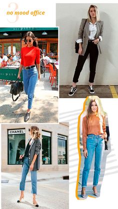 Mom Jeans Office, Mom Jeans H&m, Fits For Women, Denim For Women, Taper Jeans, Look Office, Casual Outfits For Moms, Jeans Models