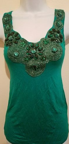 Nwot Sexy Green Jeweled Tank Top From Body Central Vert Strechy Size Small Trendy Green Tank Top For Night Out, Green Stretch Tank Top For Party, Glamorous Green Summer Tops, Embellished Fitted Casual Tank Top, Fitted Glamorous Green Tops, Casual Embellished Fitted Tank Top, Green Summer Party Tank Top, Glamorous Green Fitted Tops, Green Fitted Glamorous Top