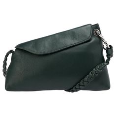 Vince Camuto Blaze Leather Shoulder Bag Crafted from genuine leather, The Blaze Shoulder Bag features a modern asymmetrical silhouette with custom hardware and stylish braided shoulder strap. Easily store your everyday essentials in the main zippered compartment and effortlessly take your look from day to night. Green Leather Shoulder Bag With Magnetic Closure, Green Leather Flap Bag, Green Leather Bag With Magnetic Closure, Green Leather Shoulder Bag For Evening, Green Flap Bag For Evening, Leather Clutch With Magnetic Closure For Daily Use, Evening Green Leather Shoulder Bag, Daily Use Leather Clutch With Magnetic Closure, Leather Flap Bag With Detachable Strap For Errands