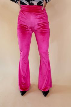 Pink Clothing, Trendy Blouses, Trendy Blouse, New Pant, Bell Bottom Pants, Velvet Material, Pink Outfits, Bell Bottom, Soft Velvet