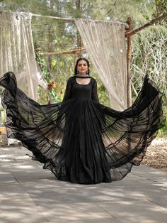 This enchanting black georgette reception wearing a plain gown with a dupatta is a stunning piece that will make you stand out at any event. Made from high-quality georgette material, this gown is designed to make you feel elegant and confident. The similar color georgette dupatta features rich sequins embroidered work and designer lace work, adding a touch of glamour to your overall look.
This gown includes a 5-layer frill design, fully stitched and available in XS to XXL sizes. With a 12-meter Plain Gowns, Engagement Gown, Lehenga Crop Top, Georgette Material, Gown With Dupatta, Lehenga Choli Wedding, Floral Lehenga, Party Wear Lehenga Choli, Reception Gown