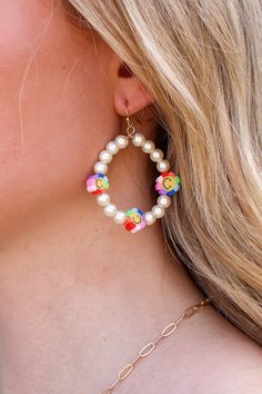 Multi Sunny Day Beaded Daisy Smile Earrings - Madison and Mallory Smile Earrings, Flower Smiley Face, Flower Smiley, Beaded Daisy, Spring Jewelry, Sunny Day, Smiley Face, Beaded Earrings, Sunny Days