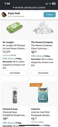 the amazon page shows an image of products for sale on their website, which includes coupons