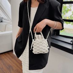 Women Pearl Bag Small Mini Tote Bucket Bag Woven Crossbody Hand Bags for Women Coin Purse Wallet Handbag Ladies Shoulder Bags SPECIFICATIONS Lining Material: Polyester Main Material: ABS Shape: Bucket Decoration: PEARL Hardness: Moderate Gender: WOMEN Pattern Type: hollow out Occasion: Versatile Interior: No Pocket Model Number: Shoulder Bag Closure Type: string Shape: Bucket Main Material: ABS Lining Material: Polyester Decoration: PEARL Department: WOMEN Pattern Type: Hollow Out Closure Type: STRING Hardness: Moderate Mini Bag: Pearl Bag Hand Bags: Bags for Women Coin Purse: Handbag [New20240528] Trendy Pouch Evening Bag For Mobile Phone, Crossbody Bag With Pearl Handle For Gift, Crossbody Bag With Pearl Handle Perfect For Gifts, Daily Use Clutch Bag With Pearl Handle, Pearl Handle Crossbody Bag As Gift, Pearl Handle Crossbody Bag For Gift, Daily Use Clutch With Pearl Handle, Elegant Beige Phone Bag As Gift, Elegant Beige Phone Bag Suitable For Gifts