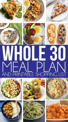 whole 30 meal plan and printable shopping list