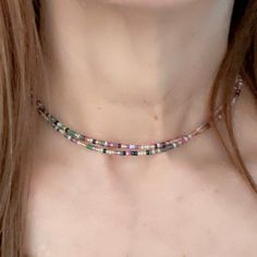 Dainty Stretchy Choker, Multi Color Beaded Choker, Boho Choker, Colorful Choker, Beach Choker, Boho Necklace, Necklace for Her Inspired by the Sunny Beaches in Florida! R E E F - This colorful, dainty and double stretchy choker is made with multi color crystal beads and a strong elastic cord. This dainty choker looks great by itself or layered with another piece. The Choker has no clasp, just slips over your head and comfortably adjust to your neck. You can choose your size from the dropdown men Beach Choker, Beaches In Florida, Colorful Choker, Dainty Choker, Boho Choker, Necklace For Her, Necklace Necklace, Choker Necklaces, Beaded Choker