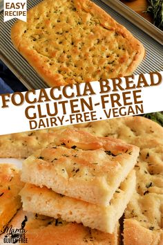 this is an easy recipe for focaccia bread gluten - free dairy - free vegan