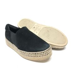 Brand: VINCE Style: SHOES HEELS PLATFORM Color: BLACK Size: 7 SKU: 293-29312-82192 CONDITION: GENTLY USED Black Round Toe Slip-ons For Spring, Black Slip-ons With Round Toe For Spring, Black Slip-ons With Contrast Sole And Round Toe, Black Cushioned Slip-ons For Spring, Black Slip-ons With Contrast Sole And Flat Heel, Black Platform Slip-ons, Black Closed Toe Slip-ons With Textured Sole, Black Suede Slip-ons With Flat Heel, Black Leather Platform Slip-on Shoes