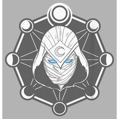 an avatar with blue eyes in the center and circles around it, on a gray background