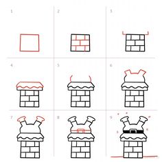 how to draw a brick house step by step instructions for kids and beginners with pictures