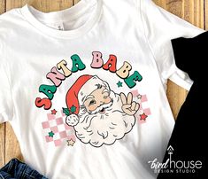 SANTA BABE Groovy Shirt, Cute Christmas Graphic Tee, pajamas, pjs t-shirt for party Fun White T-shirt For Holiday, Fun Holiday T-shirt With Graphic Print, Funny Graphic Print T-shirt For Holidays, Holiday Graphic Tee With Funny Print, Fun Graphic Print T-shirt For Holiday, Fun Holiday Graphic Print T-shirt, Fun Letter Print T-shirt For Holiday, Holiday Casual T-shirt With Custom Print, Casual Holiday T-shirt With Custom Print