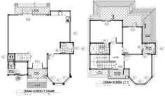 the floor plan for an apartment with two levels and three rooms, including one bedroom