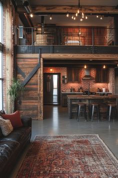 a living room filled with furniture and lots of windows