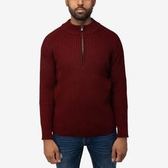 A timeless classic ribbed pullover knit sweater with quarter zip mock neck for any occasions.