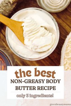 Made with pure, easy-to-pronounce ingredients, this luxurious whipped body butter offers a non-greasy finish that quickly absorbs into the skin. Perfect for both beginners and pros, it's an effective, beautiful product that also makes a fantastic gift. Best Body Butter, Natural Skincare Recipes, Natural Body Butter